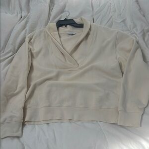 Reiss Cream V-Neck Pullover Sweater